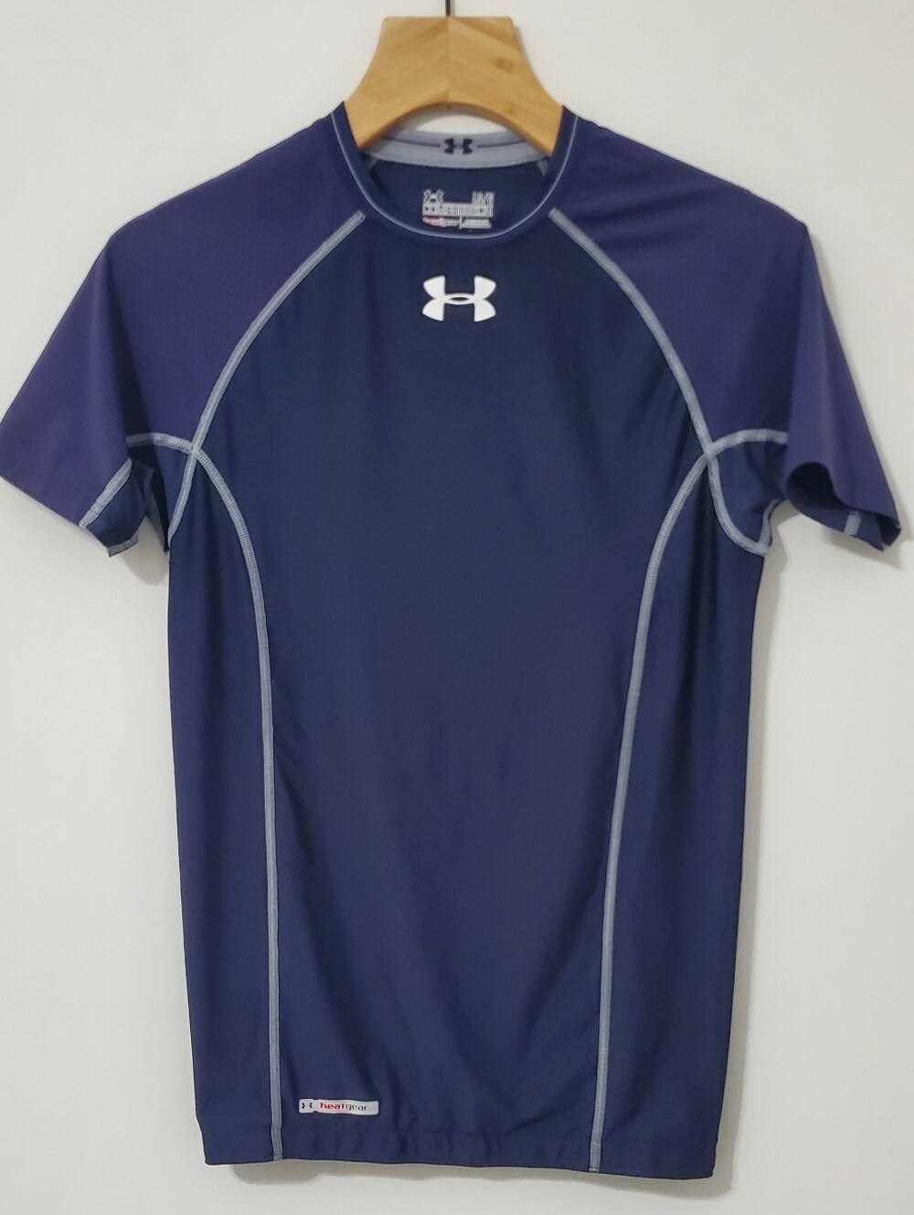Under Armour HeatGear Compression Tee Navy Blue Mens Large